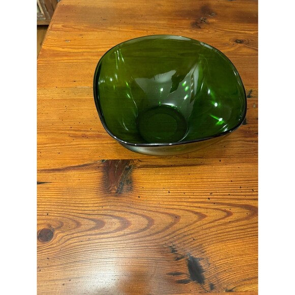 Vintage Vereco France ~Emerald Green Glass Serving/Salad Bowl ~Tempered Glass - Picture 7 of 10